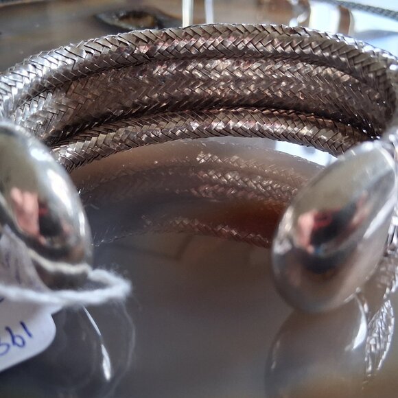 1985 Sterling Silver Tiffany Woven Cuff Bracelet A.Cummings - Picture 2 of 7
